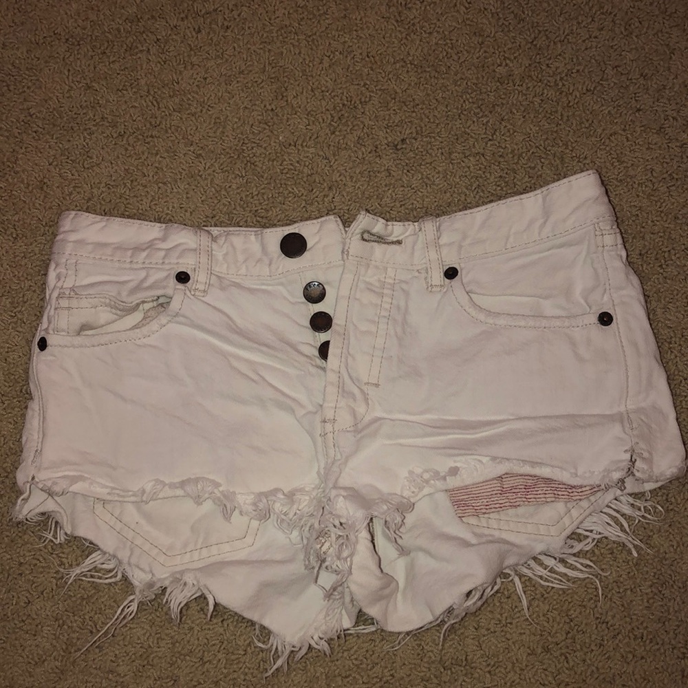 Free People White Cut Off Shorts